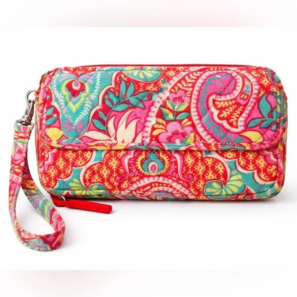 Vera Bradley Zip Around Wristlet Wallet in “Paisley in Paradise” Pattern - Picture 1 of 13